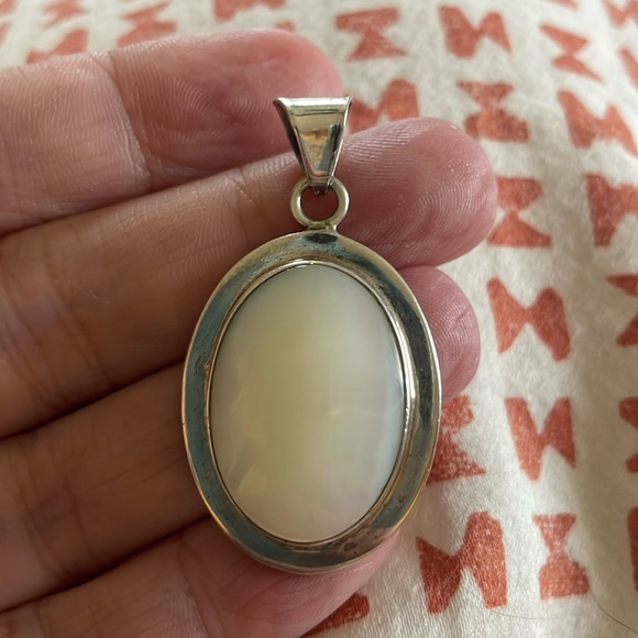 Large genuine stone sterling silver pendant - Picture 1 of 3